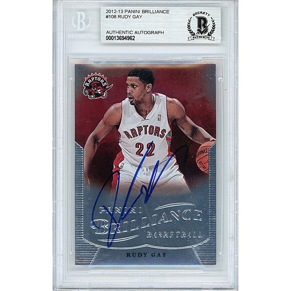 Rudy Gay Signed Raptors 2013 Panini Brilliance Basketball Card Beckett Autograph - Picture 1 of 4